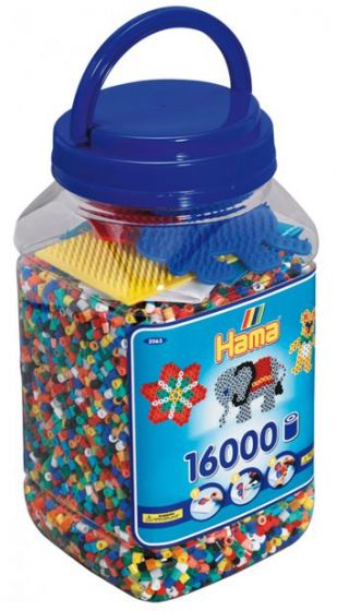 Hama Midi blå boks - 16 000 Midi perler og 3 perlebrett